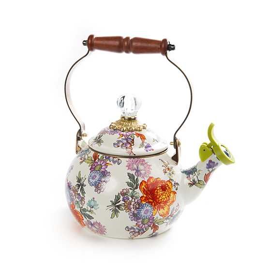 White Flower Market Whistling Tea Kettle | MacKenzie-Childs