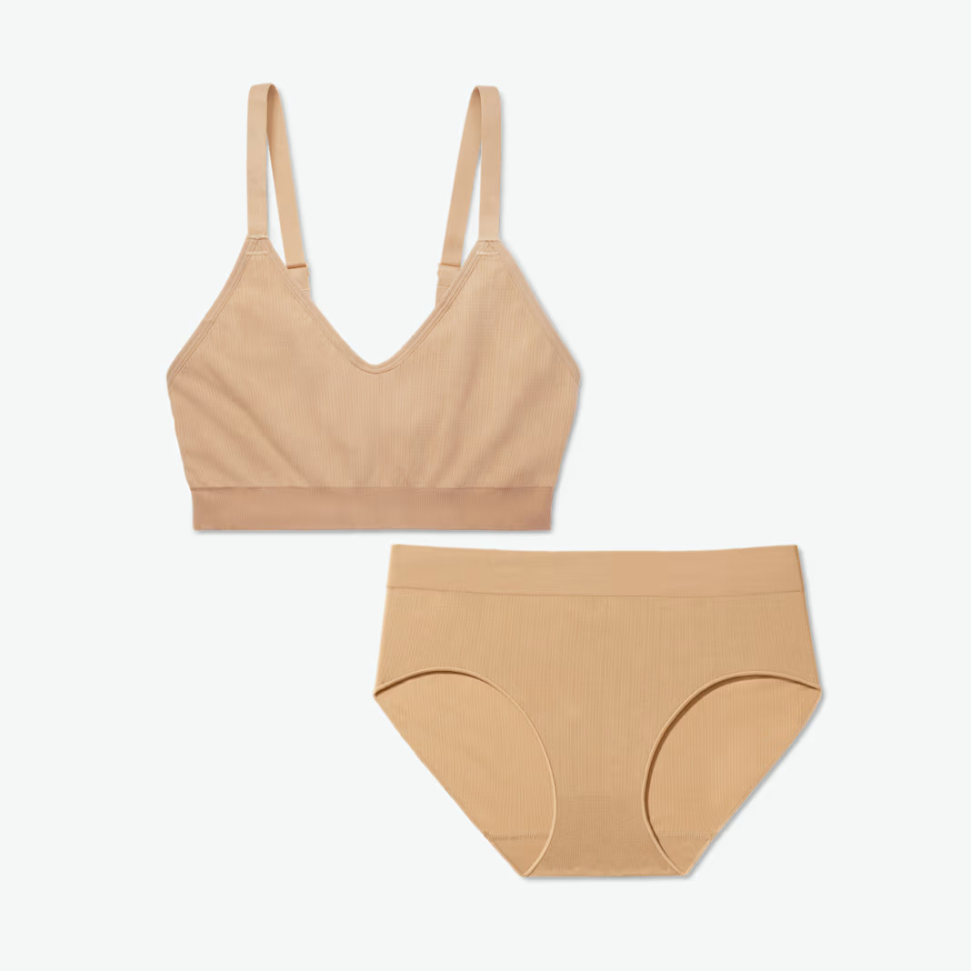 Women's Ribbed Seamless Bralette + Full Brief | Bombas