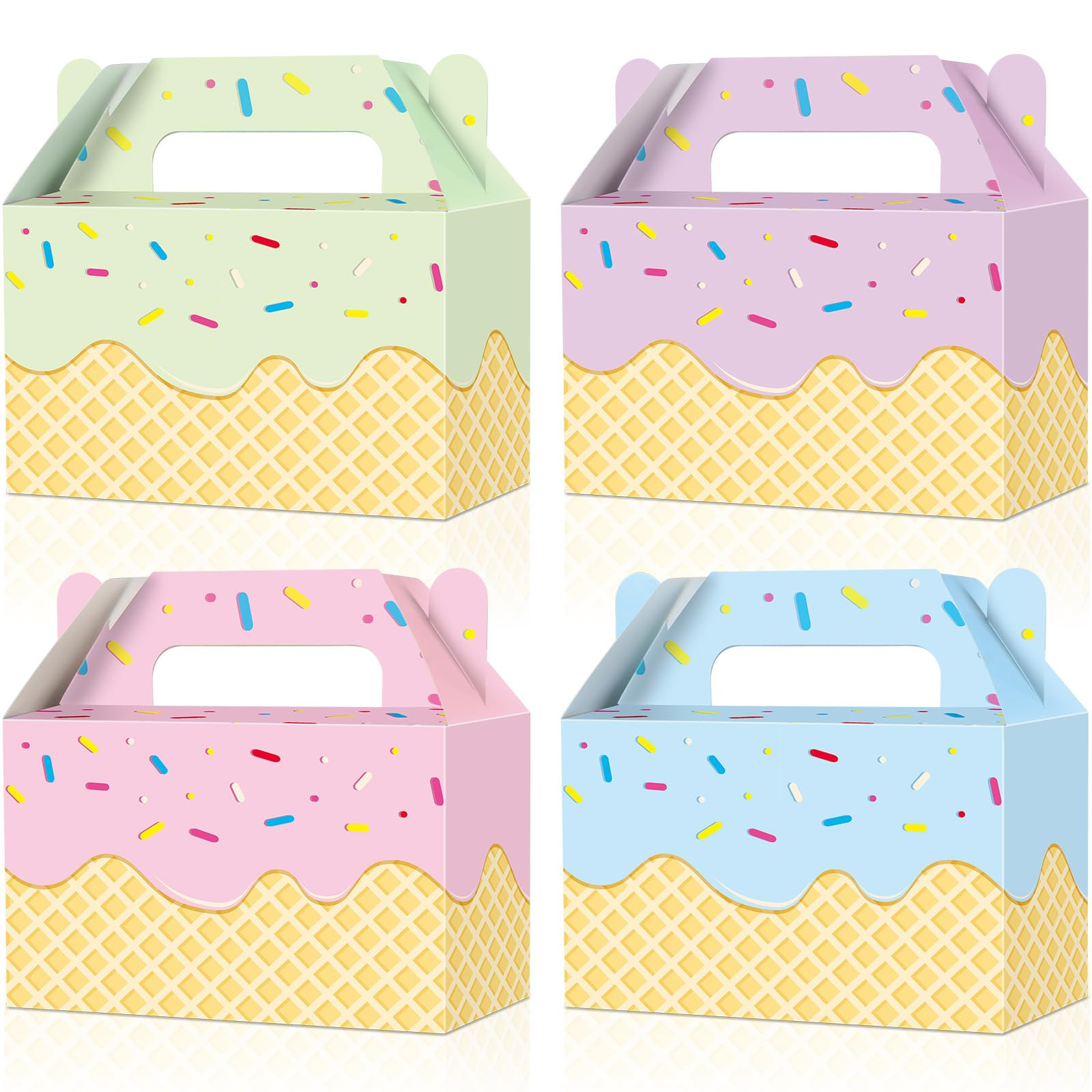 Justforjoyful 24Pcs Ice Cream Party Favor Box Colorful Summer Ice Cream Gift Boxes Ice Cream Good... | Amazon (US)