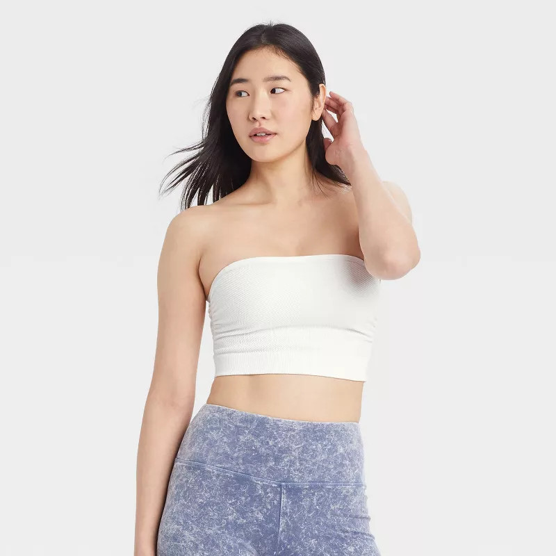 Women's Ruched Rib Bandeau Bra - Colsie™ | Target