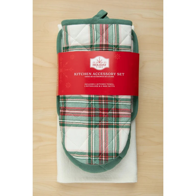 Holiday Time, 4 Piece Kitchen Set Plaid Theme | Walmart (US)