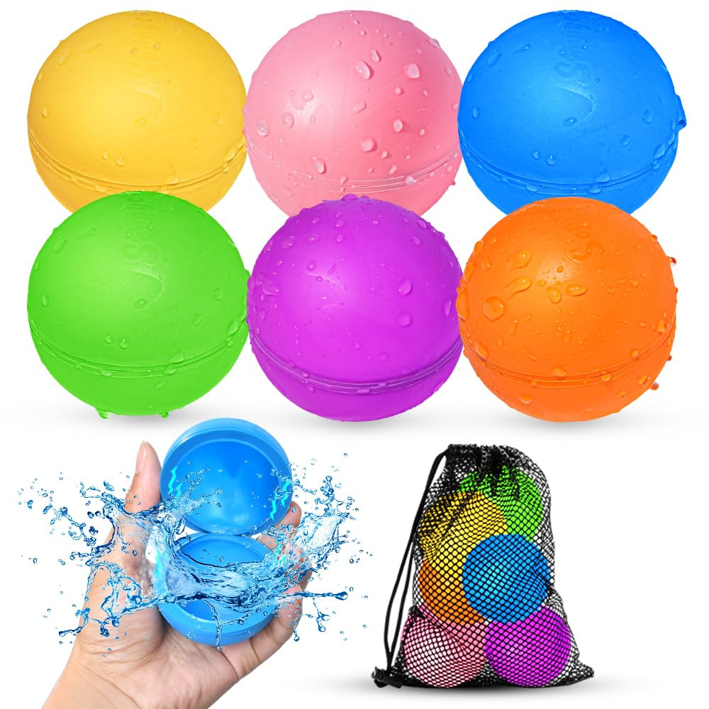 SOPPYCID Reusable Water Balloons, Water Ball for Beach Toys, Summer Toys, Easy Quick Fill & Self-... | Amazon (US)