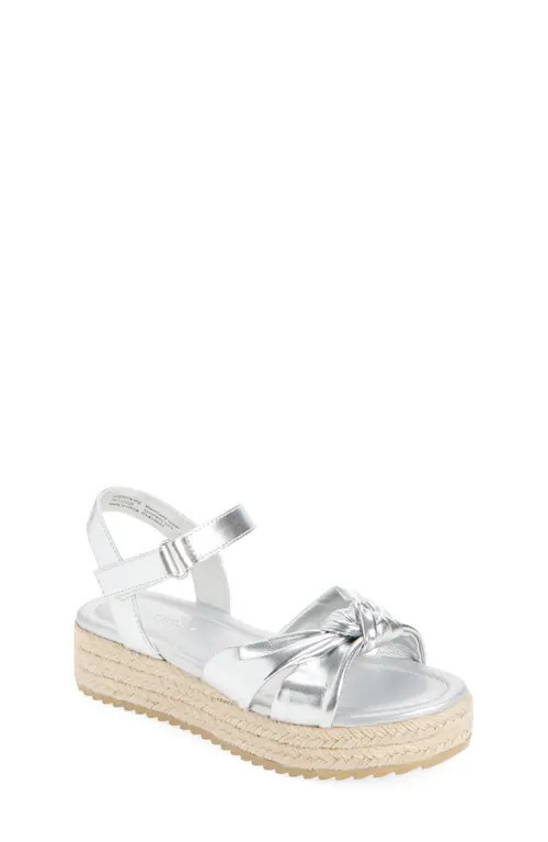 Nordstrom Kids' Bren Espadrille Wedge Sandal in Silver Metallic at Nordstrom, Size 2 M | Nordstrom
