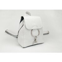 Leather Backpack White Mini Backpack Purse Vintage Small Women Rucksack Leather | Etsy (US)