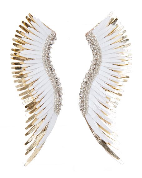 Mignonne Gavigan Madeline Beaded Statement Earrings, White/Golden | Bergdorf Goodman