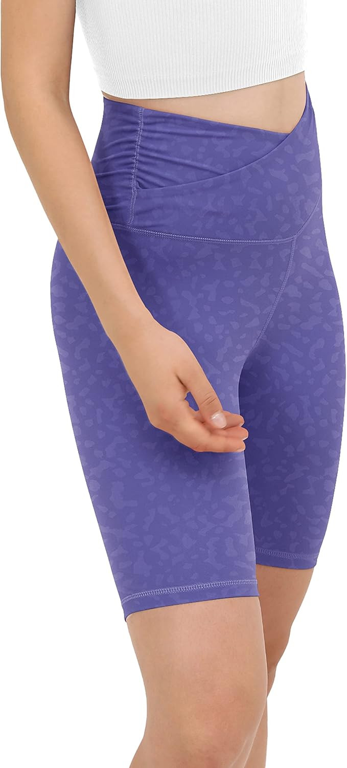 ODODOS Gathered Cross Waist Yoga Shorts for Women, 5"/ 8"/ 2.5" Sports Gym Workout Athletic Runni... | Amazon (US)