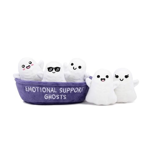 Emotional Support Ghosts by Relatable, Cuddly Plush Collectibles and Cute Stuffed Animals, Spooky Halloween Ghost Plushies and Fun Trick or Treat Toys, Includes 5 Plushies with Carrying Basket | Amazon (US)