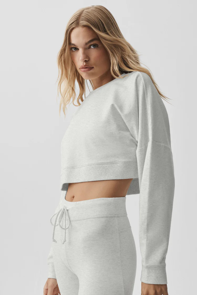 Cropped Sway Crew Neck Pullover | Alo Yoga