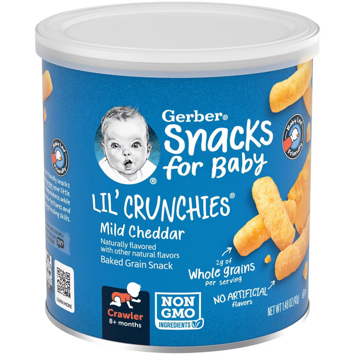 Gerber Lil' Crunchies Mild Cheddar Baked Corn Baby Snacks - 1.48oz | Target