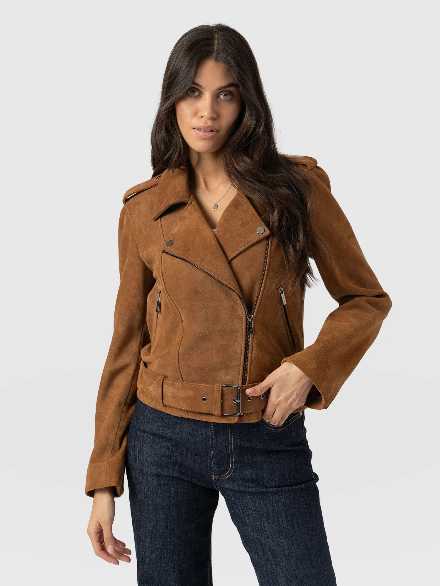 Luther Suede Jacket - Camel | Saint + Sofia