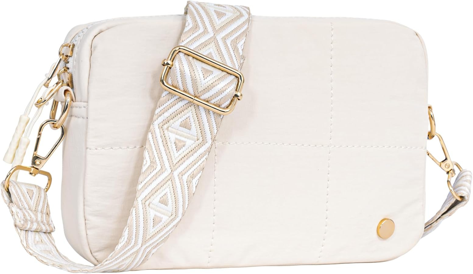 Quilted Crossbody Bags for Women, Nylon Shoulder Bag with Adjustable Guitar Strap Lightweight Puf... | Amazon (US)