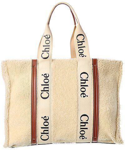 Woody Large Shearling & Leather Tote | Gilt & Gilt City
