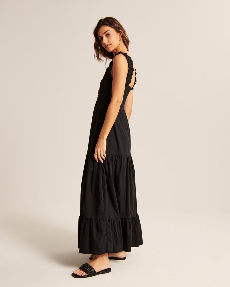 Women's Smocked Bodice Easy Maxi Dress | Women's Clearance - New Styles Added | Abercrombie.com | Abercrombie & Fitch (US)