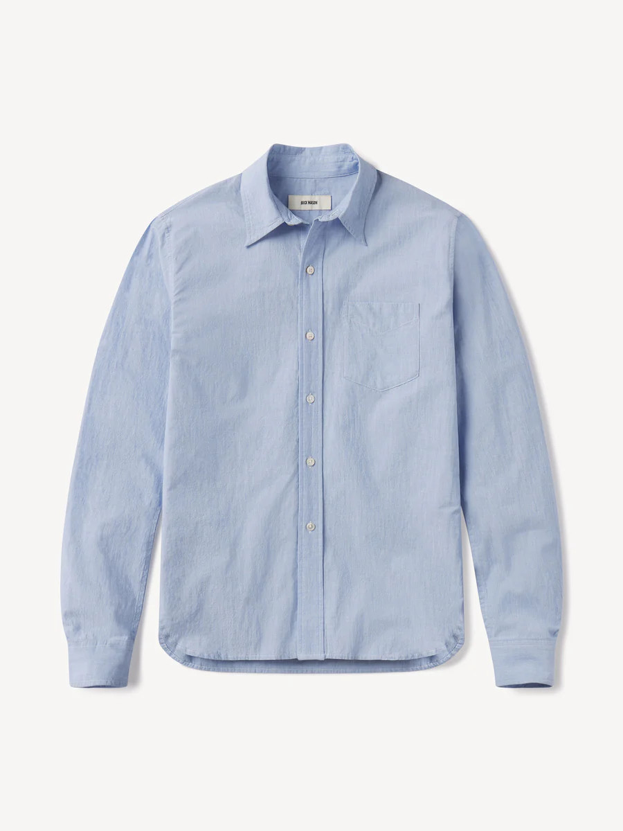 French Blue Eoe Mainstay Cotton Shirt - Buck Mason- Modern American Classics | Buck Mason