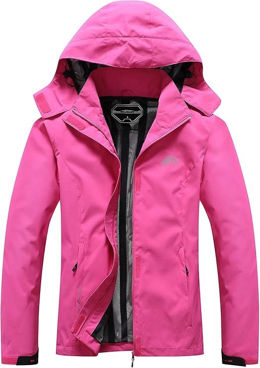 OTU Women's Waterproof Rain Jacket Lightweight Hooded Raincoat for Hiking Travel Outdoor | Amazon (US)