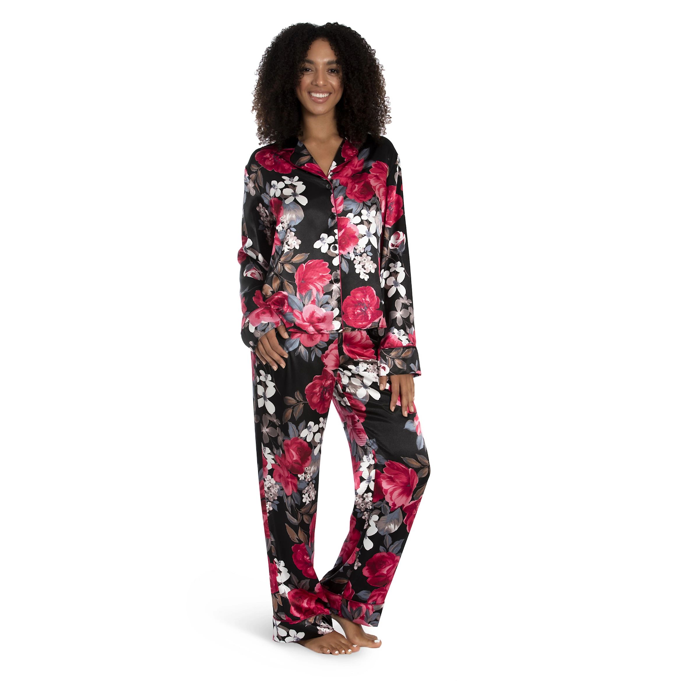 Petite Lilac+London Satin Pajama Shirt & Pajama Pants Set | Kohl's