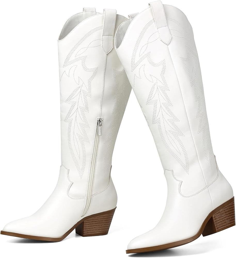 LISYIIZ Women's Cowgirl Boots Mid-Calf Western Boots, Embroidered Cowboy Boots for Women, Ladies ... | Amazon (US)