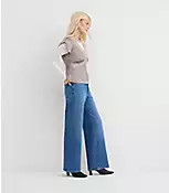 Rivete High Rise Wide Leg Jeans in Vintage Dark Wash | LOFT