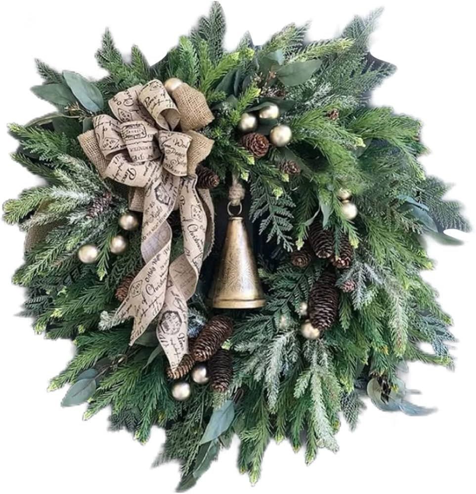 Christmas Front Door Wreath Artificial Pine Garland Decoration Party Ornaments 40cm, Christmas Wr... | Amazon (CA)