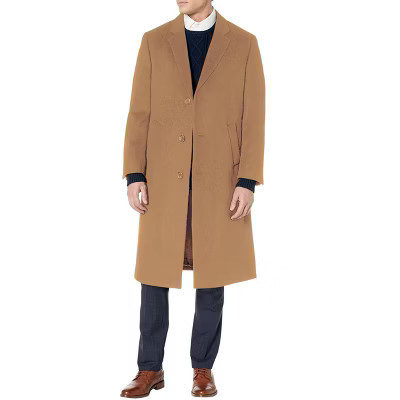 Adam Baker Men’s 400814 Wool Full Length Topcoat – Camel - 52R | Target