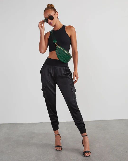 Luxe Look Satin Pocketed Joggers | VICI Collection