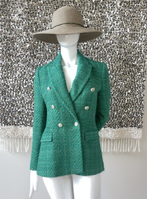 ZARA STRUCTURED JACQUARD  DOUBLE BREASTED GREEN BLAZER/JACKET Size S New | eBay | eBay US