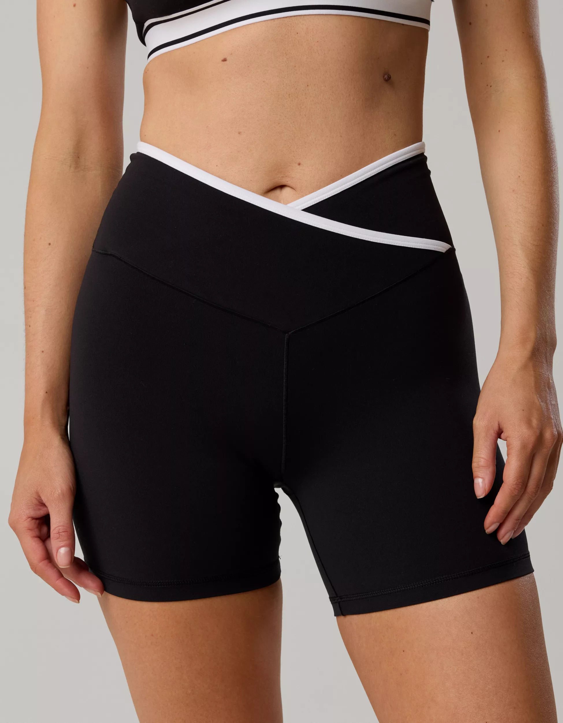 OFFLINE By Aerie Real Me Tipped Crossover High Waisted 5" Bike Short | Aerie