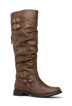 DELILA BUCKLED FLAT BOOT | ShoeDazzle