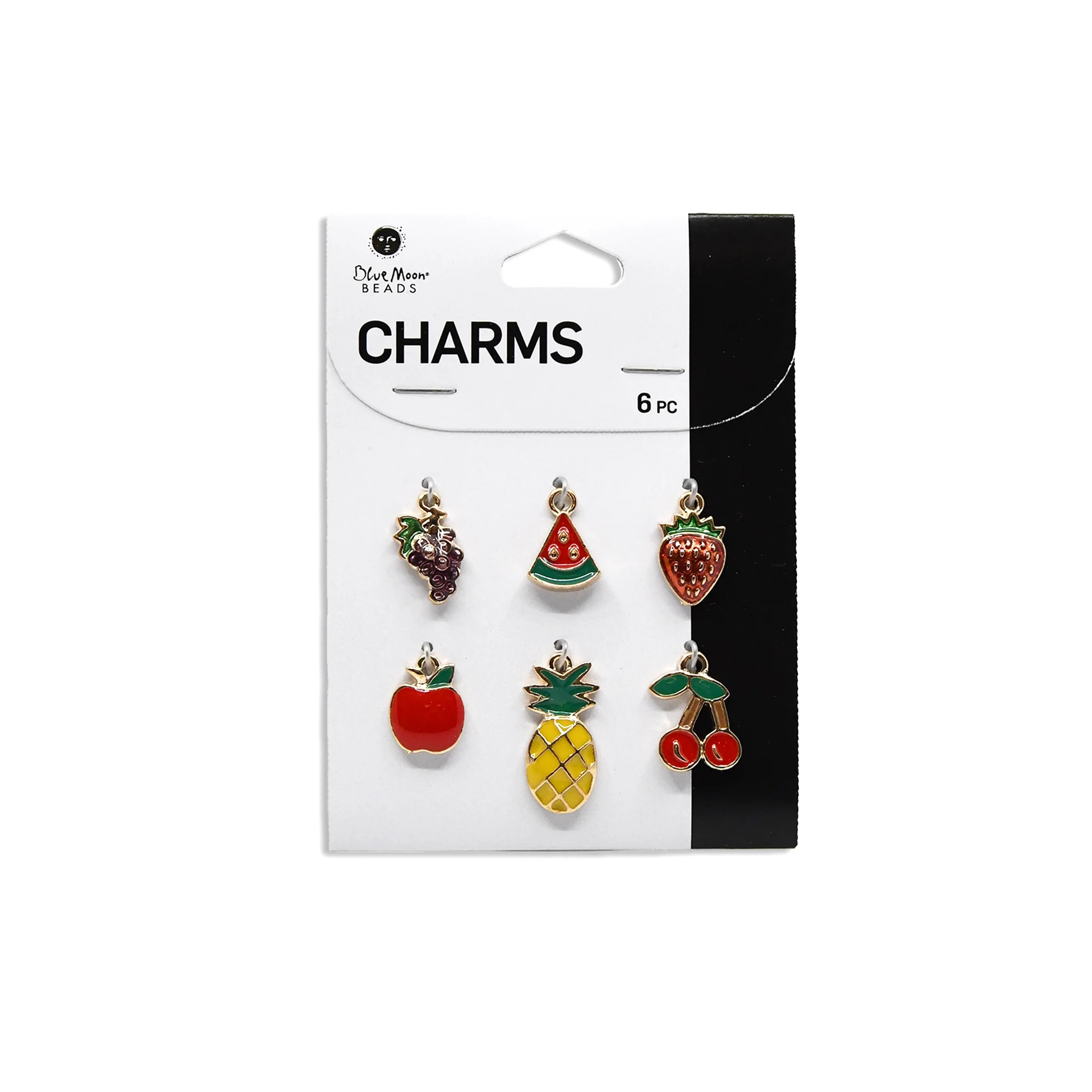 Blue Moon Beads Multi-Color Metal Enamel Fruit Charms for Jewelry Making, 6 Piece | Walmart (US)