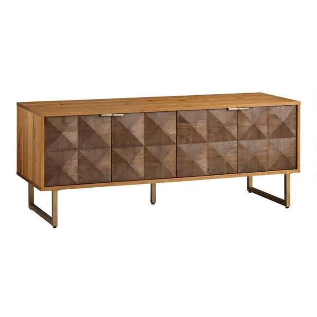 Two Tone Wood Diamond Rouvin Media Cabinet | World Market