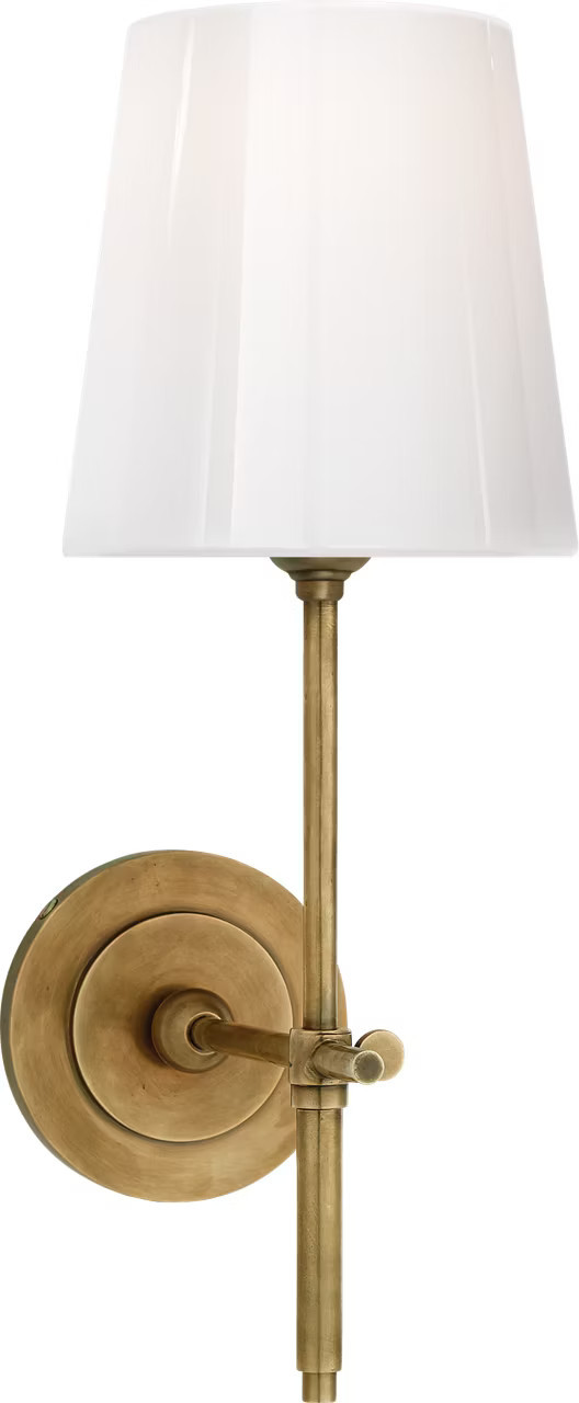 Bryant Sconce in Hand-Rubbed Antique Brass with White Glass ShadeVisual Comfort | Visual Comfort