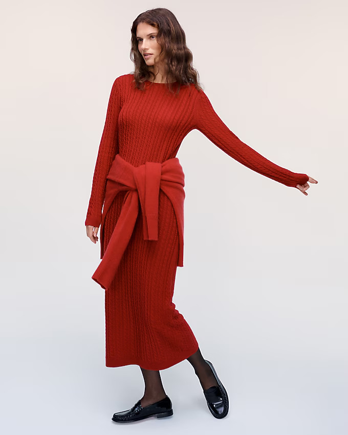 Cable-knit sweater-dress in merino wool | J. Crew US