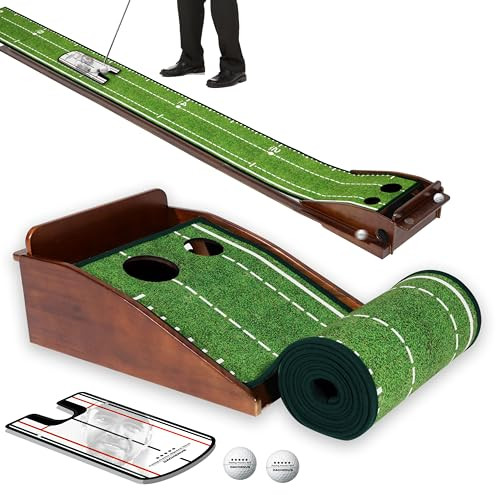 Putting Green Indoor Mat Outdoor Golf Putting Mat with Automatic Ball Return - Ideal for Home, Of... | Amazon (US)