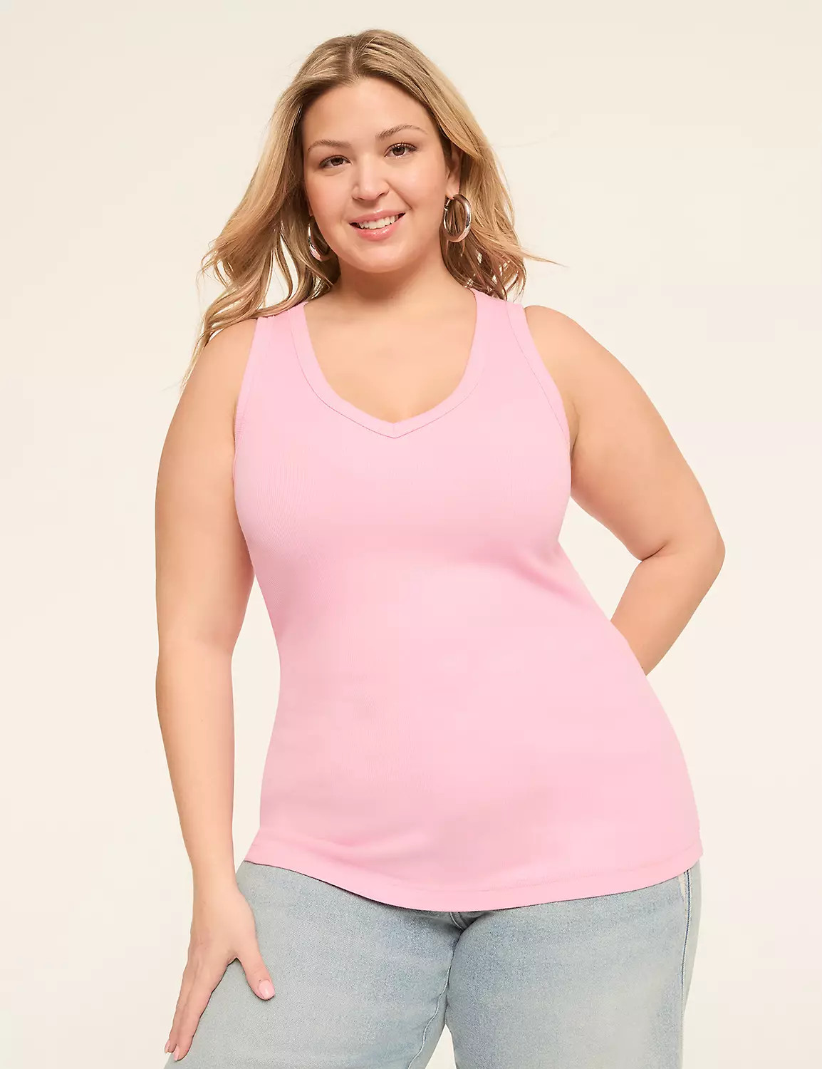 Rib V-Neck Tank | Lane Bryant (US)