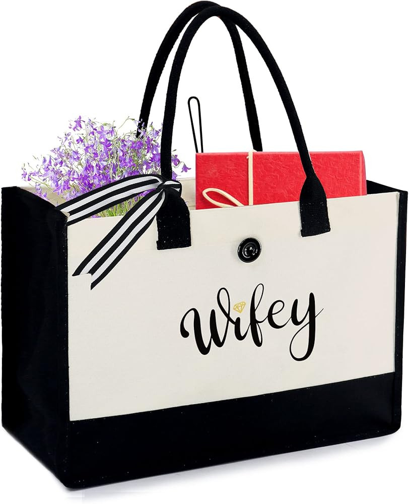 BeeGreen Womens Gifts Personalized Gifts 13oz Canvas Monogram Tote Bag for Mom Teacher Birthday G... | Amazon (US)