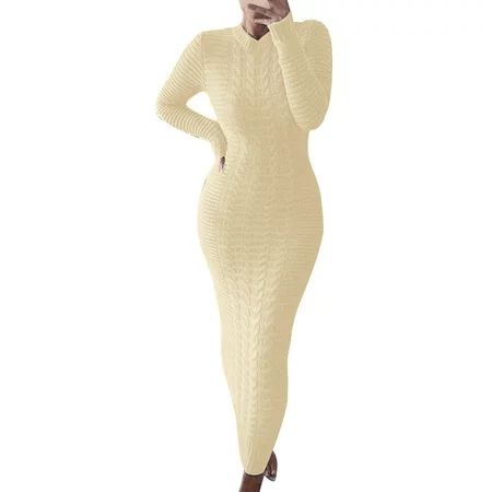 Womens Short Sweater Dress Women Fashion Loose Large Size Solid Color Hood Long Sleeves Sweater Dres | Walmart (US)