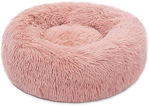 Neekor Cat Dog Beds, Soft Plush Donut Pet Bedding Winter Warm Sleeping Round Fluffy Pet Calming Bed  | Amazon (US)