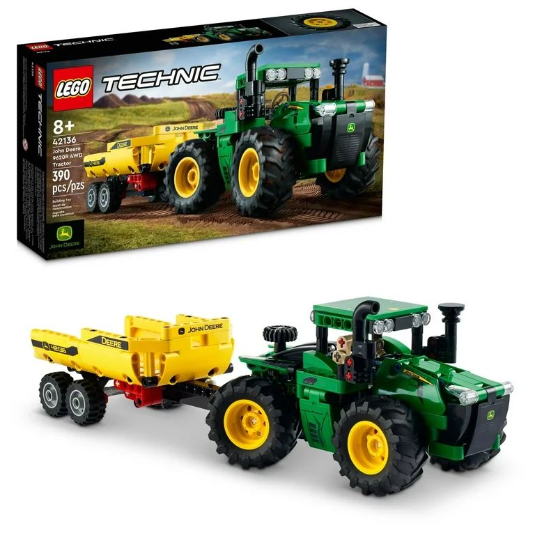 LEGO Technic John Deere 9620R 4WD Tractor Toy 42136 Building Toy - Collectible Model with Trailer... | Walmart (US)