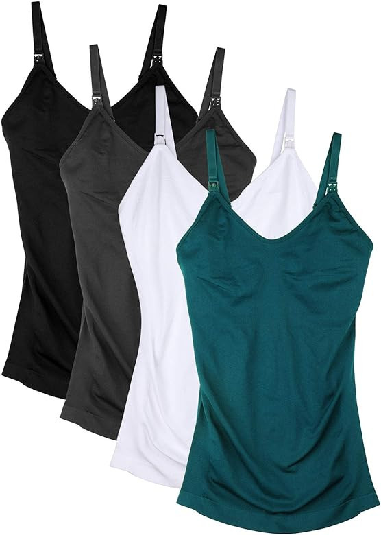DAISITY Womens Maternity Nursing Tank Cami for Breastfeeding with Adjustable Straps | Amazon (US)