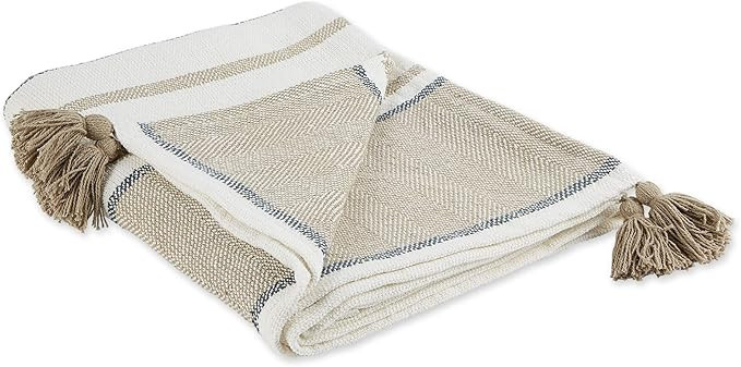 DII New Traditional, 2-Tone Chevron Stripe Throw, 50x60, Stone | Amazon (US)