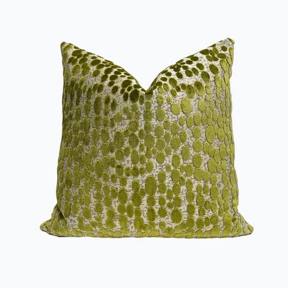 Peridot Velvet Throw Pillow Cover  Green Decorative Throw | Etsy | Etsy (US)