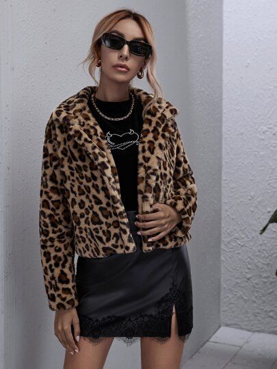 Flannel Leopard Coat | SHEIN