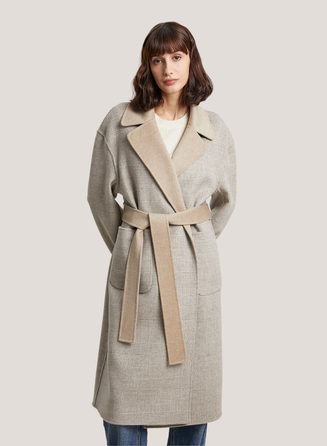 Contrast-Lining Wool-Blend Coat | Gentle Herd
