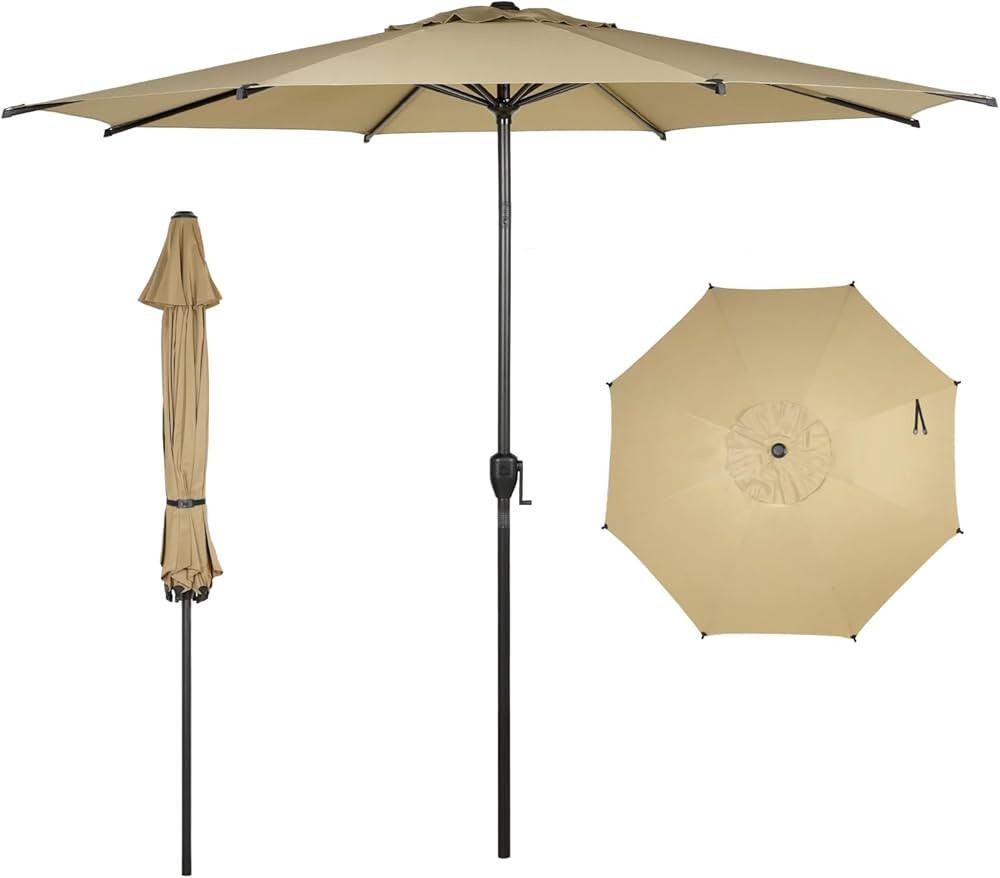 Abba Patio 9FT Lyon Outdoor Patio Umbrella Outdoor Table Umbrella with Push Button Tilt and Crank... | Amazon (US)