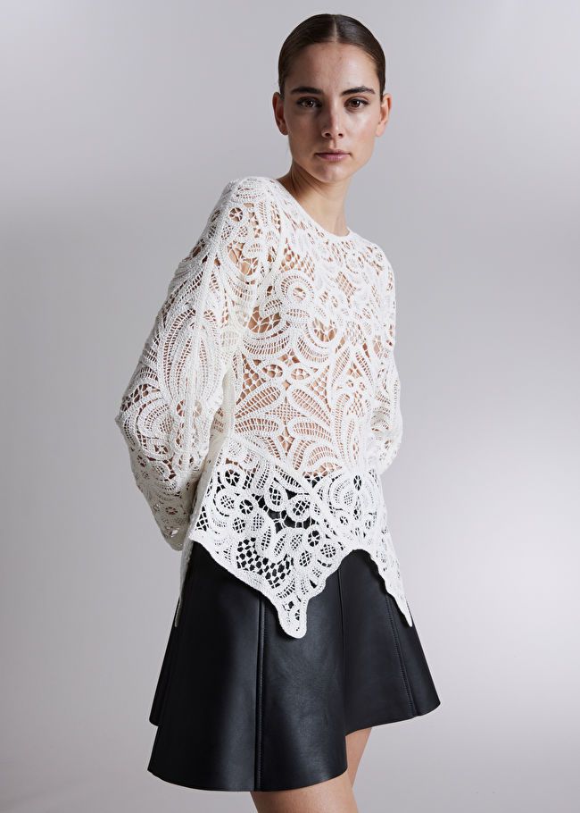 Crochet-Lace Peplum Top | & Other Stories US