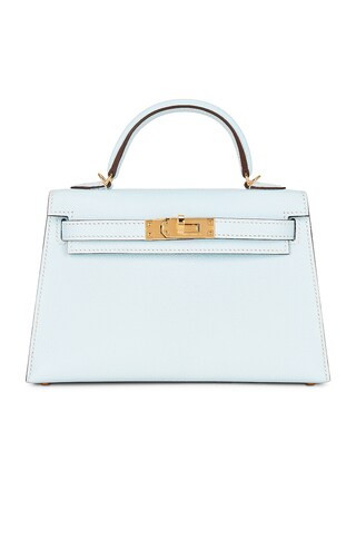 Hermes Chevre Mysore Kelly 20 Sellier Handbag in Baby Blue | FWRD 