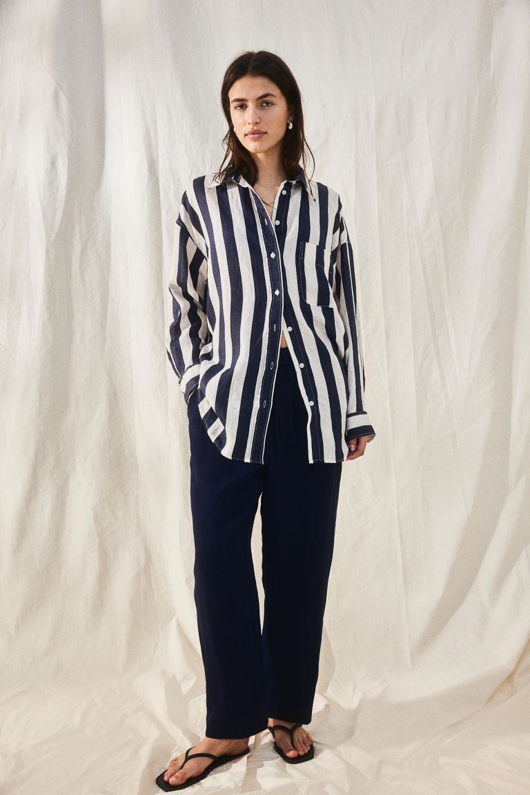 Linen-blend Tapered Pants | H&M (US + CA)