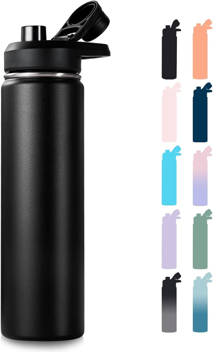 Fijinhom 24 oz Insulated Water Bottle with Handle, 304 Stainless Steel Water Bottles with Wide Mo... | Amazon (US)
