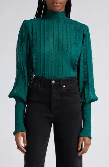 Clip Dot Mock Neck Top | Nordstrom