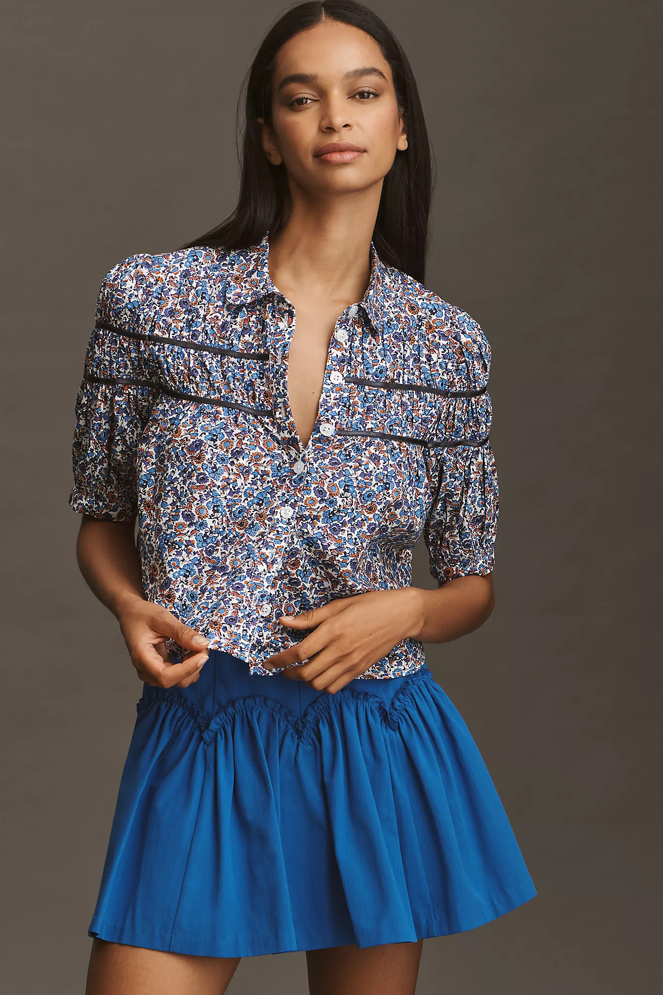 The Leandra Shirred Yoke Blouse by Maeve | Anthropologie (US)